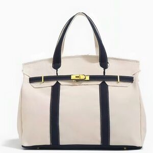 Boatkin Canvas Bag - Navy with Gold Hardware